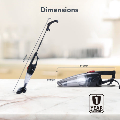 Regal Plus Upright Vacuum Cleaner, 2-in-1, Handheld & Stick, Dry Vacuuming, for Home Use, 800 Watts, 6.5 kPa Suction Power, Bagless, Black